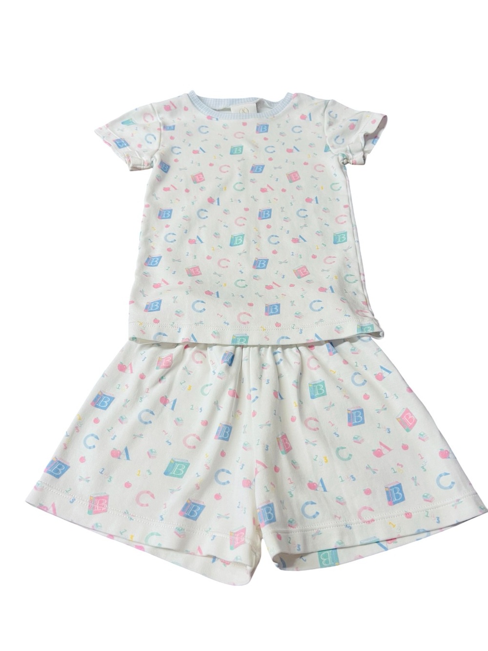 Lullaby Set Kids' Two-Piece Pajama Set with Pastel Alphabet Blocks Size 4T